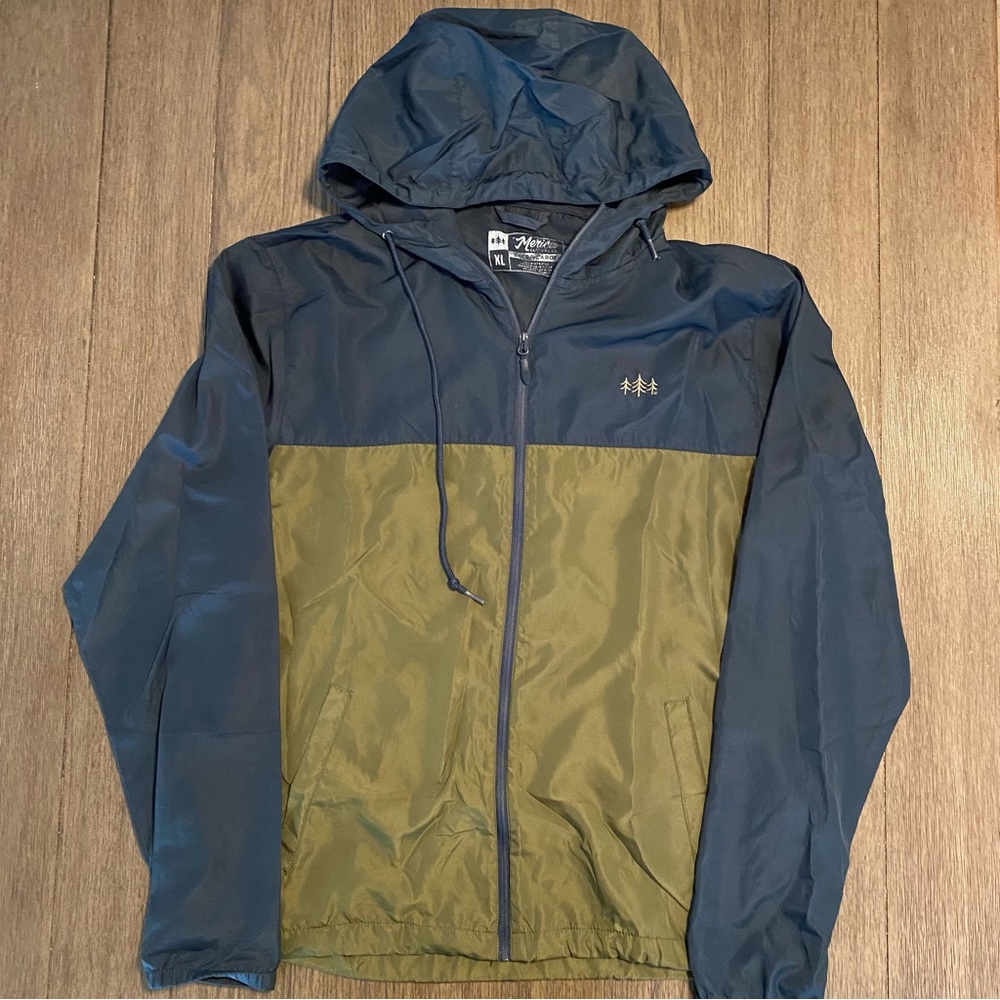 Merica’ nylon windbreaker!  Navy and olive color!